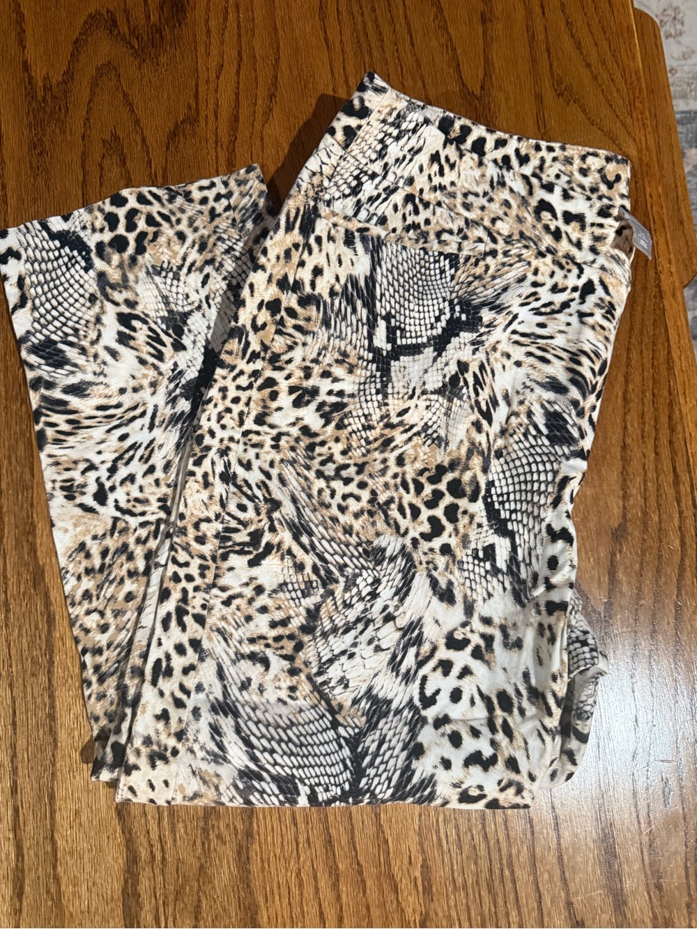 Chico's Leopard & Neutral Animal Print dress pants in Beige, Brown, Black